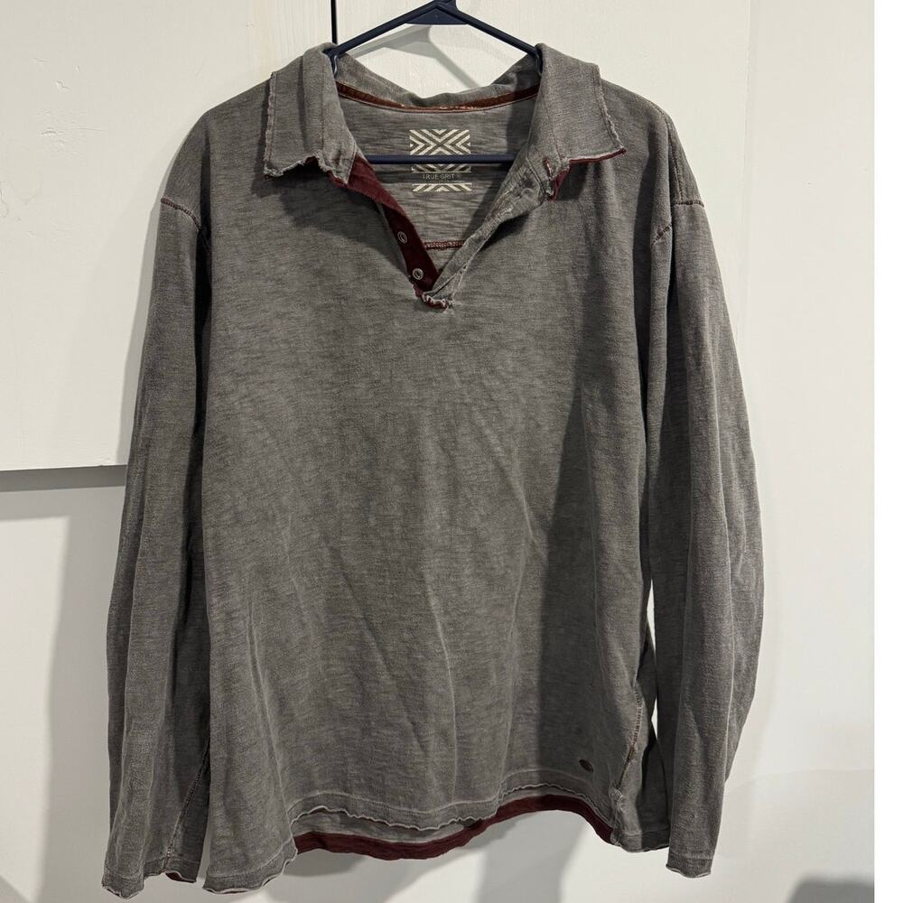 True Grit men’s distressed long sleeve polo size XL (06/11/2025)